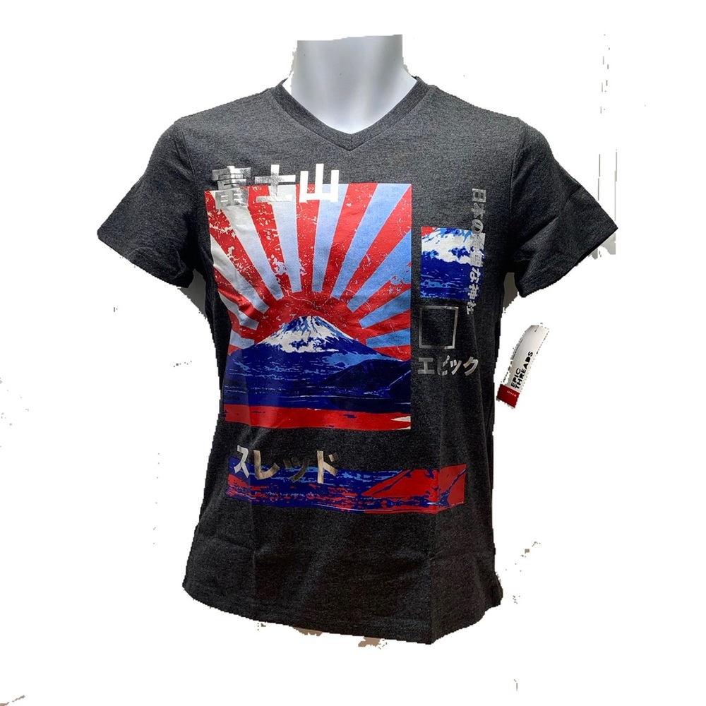 Epic Threads Short Sleeves V Neck Boys Charcoal